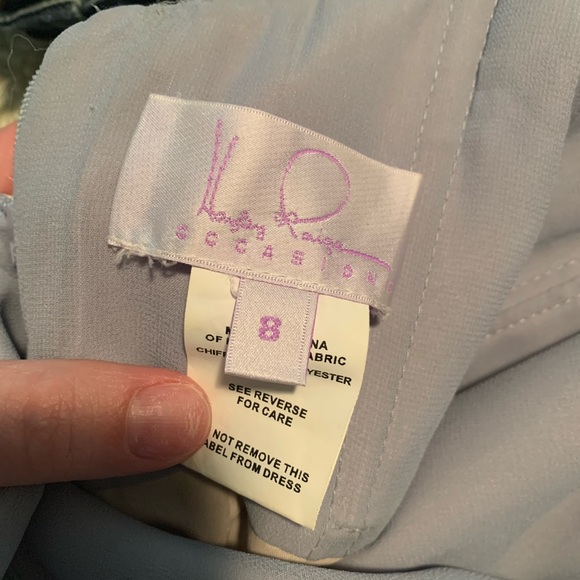 Hailey Paige, dusty blue chiffon dress, size 8 - Picture 3 of 3